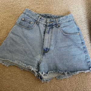 Pacsun Green Patch  Denim Shorts
